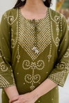 K 1190 By Naisha Cotton Bandhani Printed Kurti With Bottom Dupatta